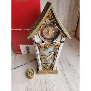 Hallmark beauty of birds clock remote control Xmas figure tabletop